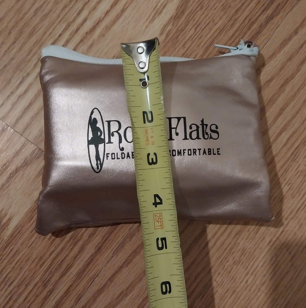 Rolly Flats Ballet Travel Roll-Up Slippers Zipper Bag - Picture 4 of 5